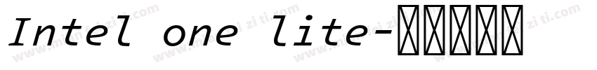 Intel one lite字体转换